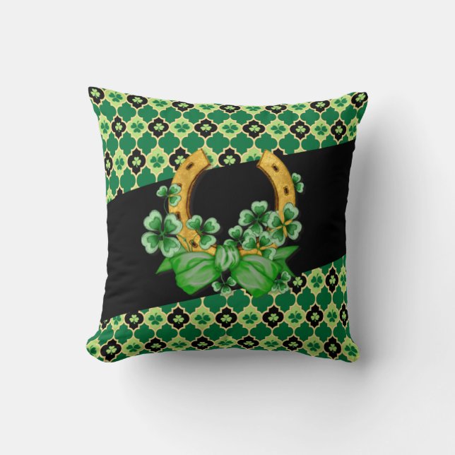 Coussin Quatrefoil Shamrocks irlandais 2 (Recto)