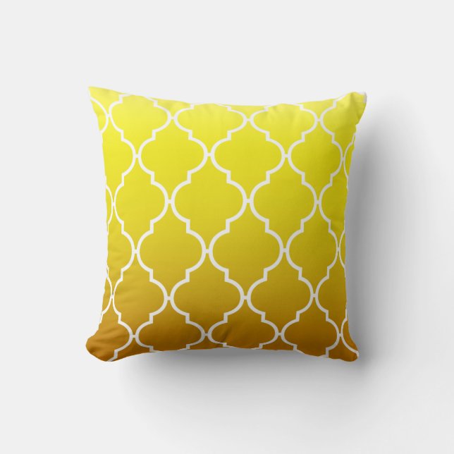 Coussin Quatrefol Ombre géométrique| jaune (Recto)