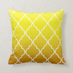 Coussin Quatrefol Ombre géométrique  jaune