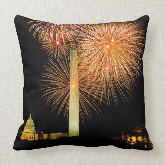 Coussin Quatrième de juillet, affichage de feu d'artifice,