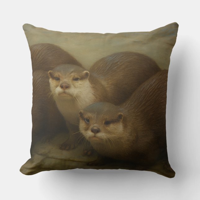 Coussin Quatuor Otter - Art de la faune (Recto)