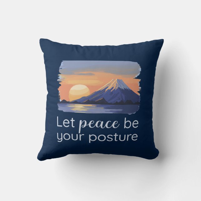 Coussin Que la paix soit votre posture Sunset Mountain Hom (Verso)