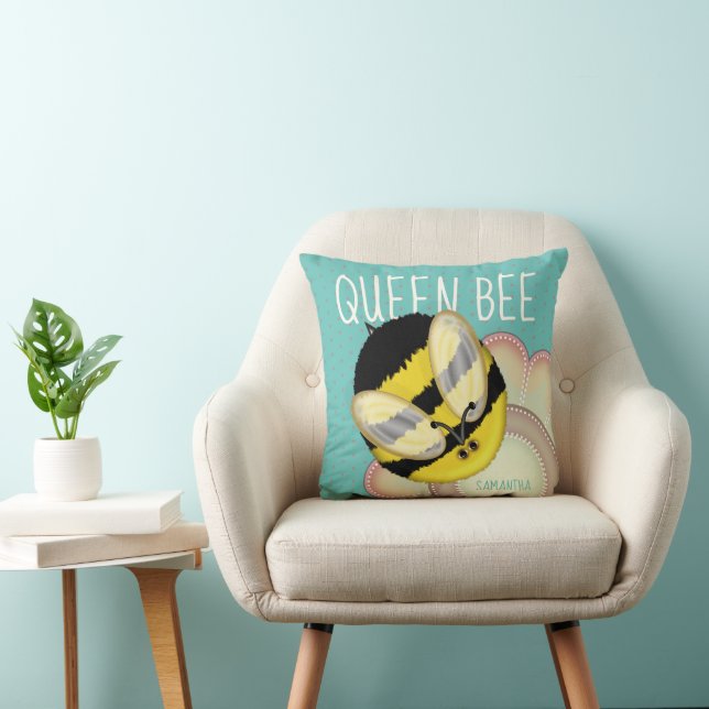 Coussin Queen Bee Cute Bumble Bee Personnalisé (Chaise)