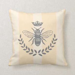 Coussin Queen Bee   Vintage Élégant Français