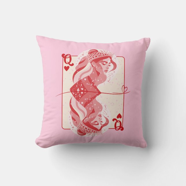 Coussin Queen of Hearts Red Preppy Art (Recto)