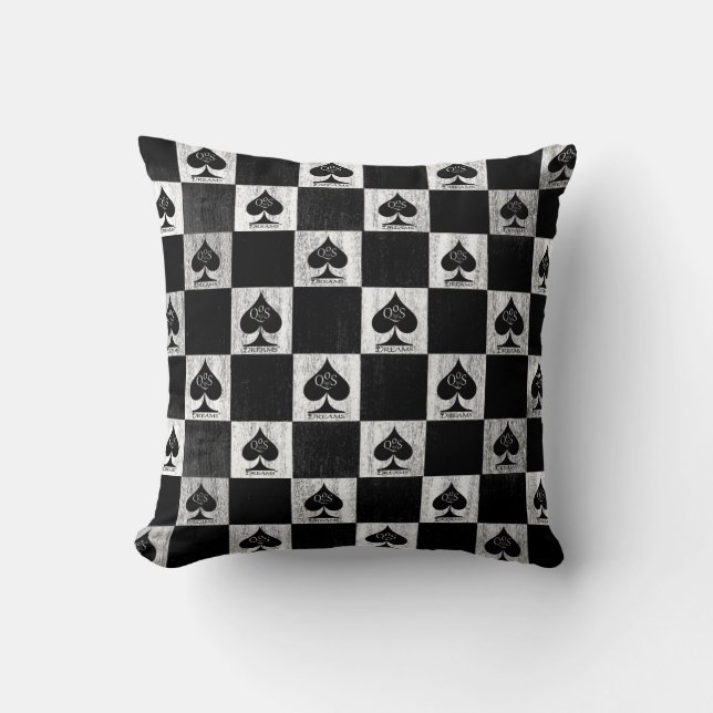 Coussin Queen of Spades Jetez l'oreiller Vérificateurs bla (Recto)