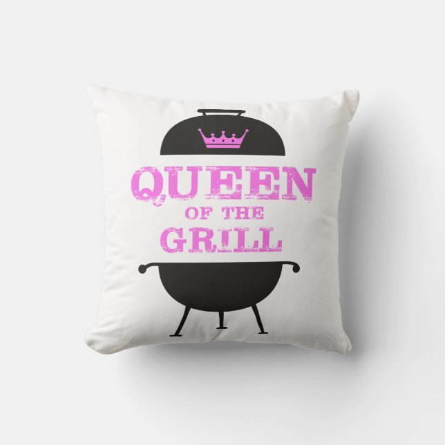 Coussin Queen Of The Grill, Couronne Rose (Recto)