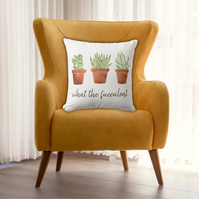Coussin Quel humour succulent Fucculent (Créateur téléchargé)