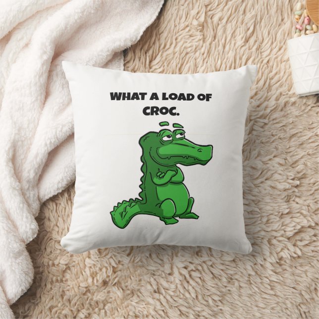 Coussin Quelle charge de croc amusant Alligator Cartoon (Couverture)