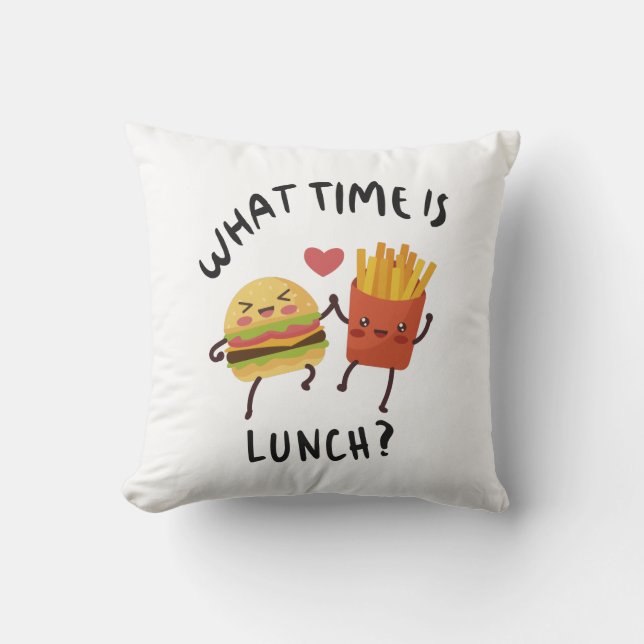 Coussin Quelle heure est le déjeuner (Recto)