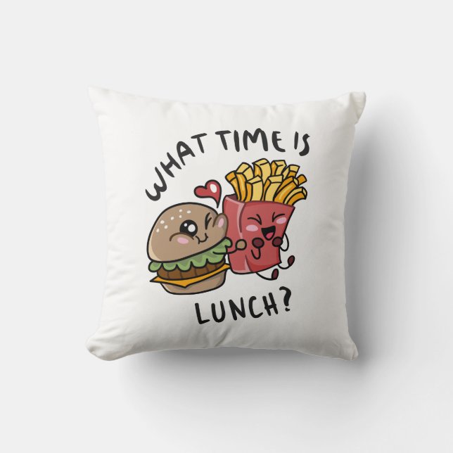 Coussin Quelle heure est le déjeuner (Recto)