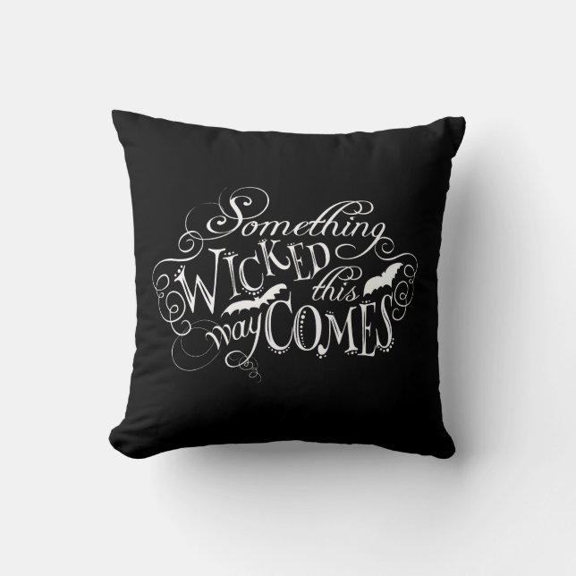 Coussin Quelque chose de Wicked Chalkboard Halloween Couss (Recto)