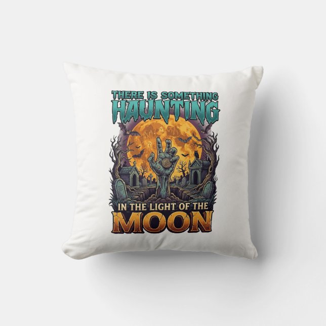 Coussin Quelque chose hantant lune Halloween Zombie Main G (Recto)