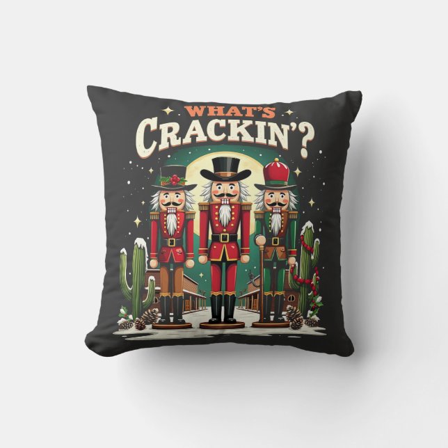Coussin Qu'est-ce qui craque Casse-Noisette Cactus de Noël (Recto)