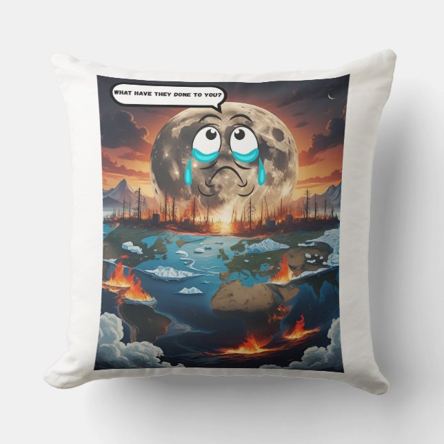 Coussin Qu'est-ce qu'ils t'ont fait ? - Si La Lune Le Pouv (Recto)