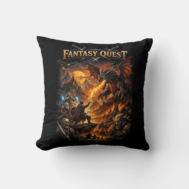 Coussin Quête de feu de dragon (Recto)