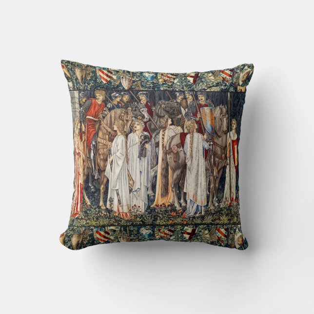 Coussin Quête pour le Saint Graal, Armement, Départ des Ch (Recto)