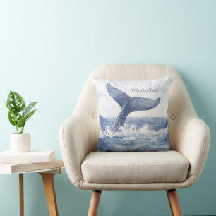 Coussin Queue de baleine de l'océan bleu