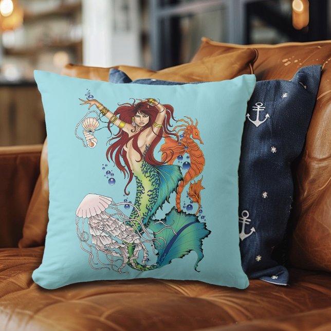 Coussin Queue Turquoise de sirène d'Imaginaire (Créateur téléchargé)
