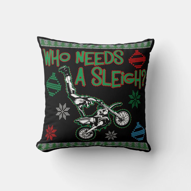 Coussin Qui a besoin d'un chandail de Noël de course de (Recto)