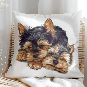 Coussin Quoi de mieux qu'un yorkie ? Deux yorkies !