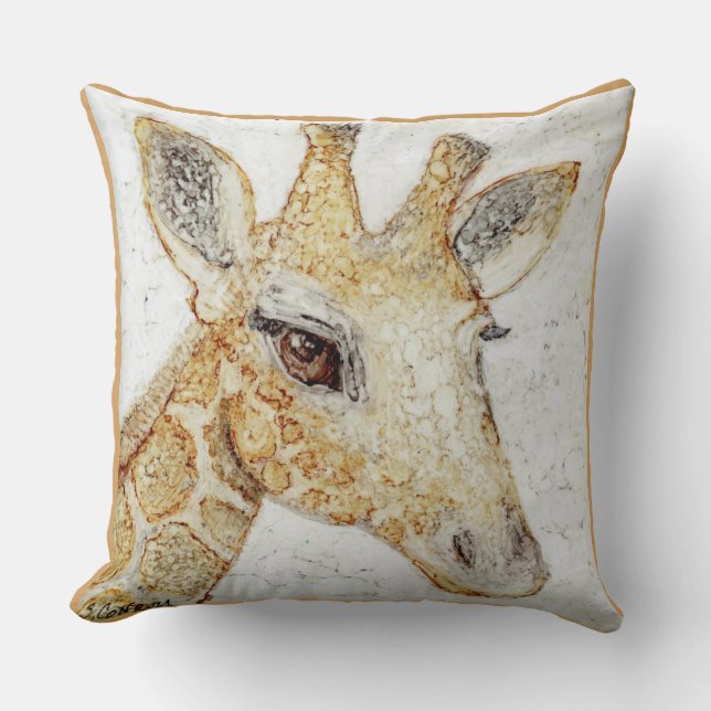 Coussin Quoi de neuf ? Gros yeux Giraffe (Recto)