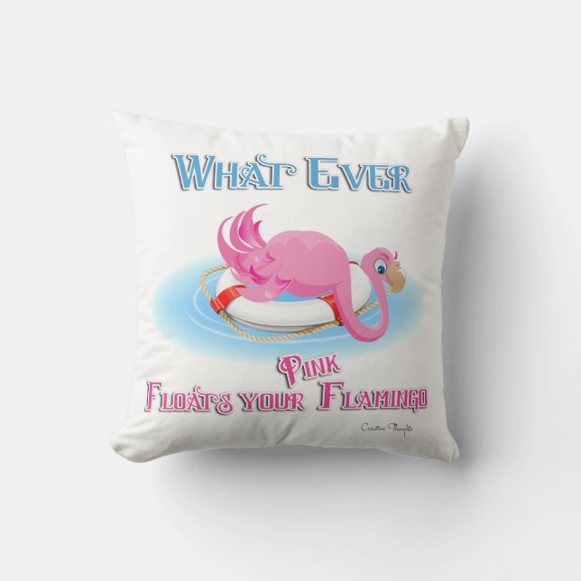 Coussin Quoi qu'il flotte votre Flamant rose rose (Recto)