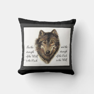 Coussin Quote de loup d'aquarelle et pack famille