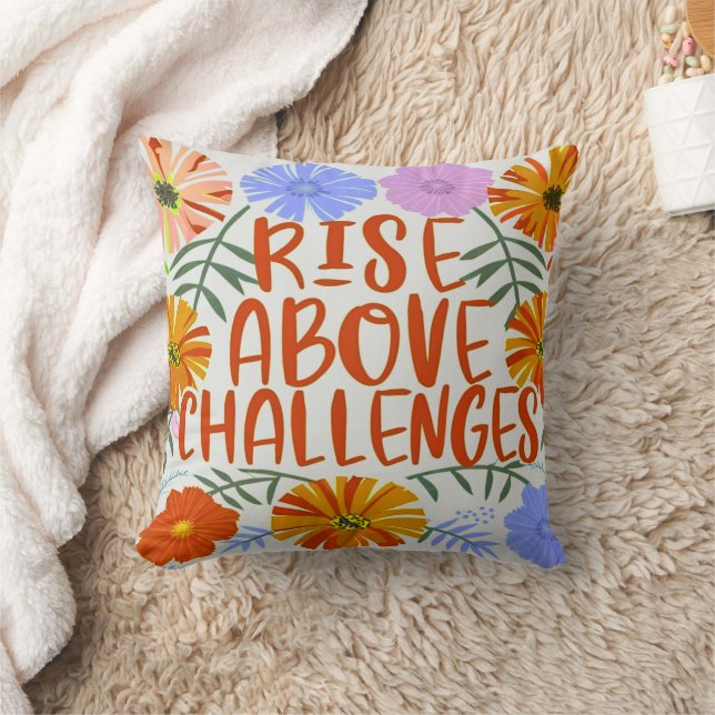 COUSSIN QUOTE MOTIVÉE CONCEPTION FLORALE COLORÉE (Couverture)