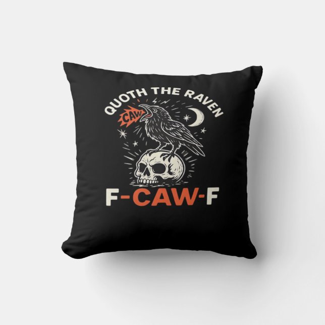 Coussin Quoth Raven F-Caw-F (Recto)