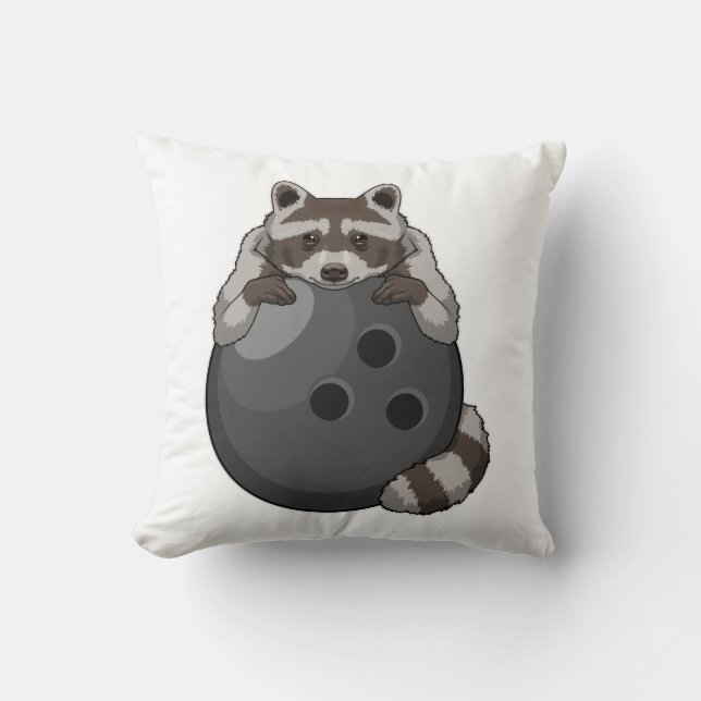 Coussin Raccoon à Bowling avec Bowling (Recto)