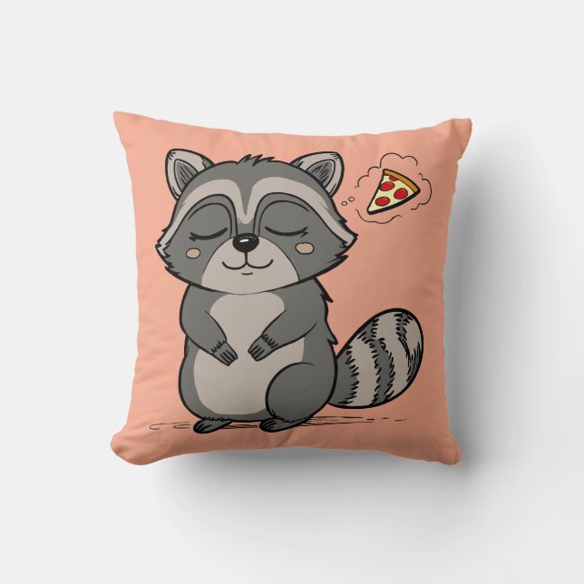 Coussin Raccoon Dream - Pizza ! (Recto)