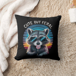 Coussin Raccoon mignon mais feral Funny