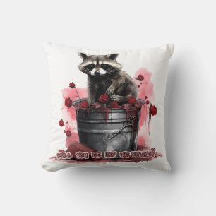 Coussin Raccoon Seras-tu ma Saint-Valentin ?