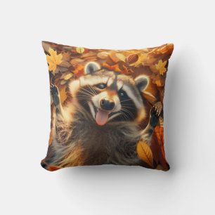 Coussin Raccoon Silly Fall