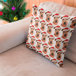 Coussin Race de chien Airedale Terrier Noël