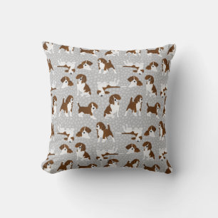 Coussin race de chien beagle - gris
