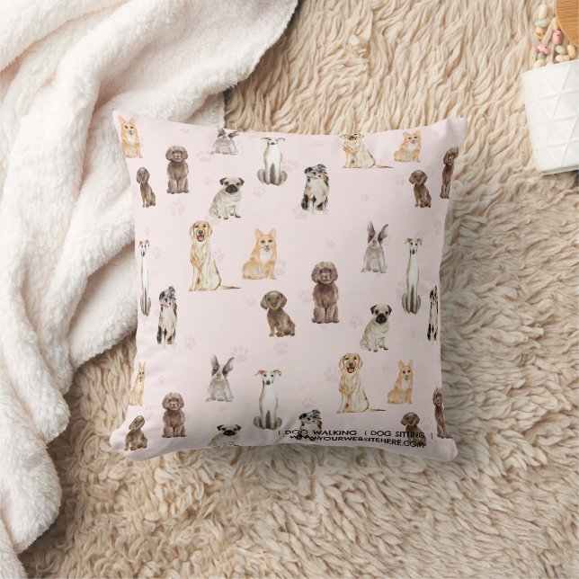 Coussin Race de chien chiot aquarelle chiens (Couverture)