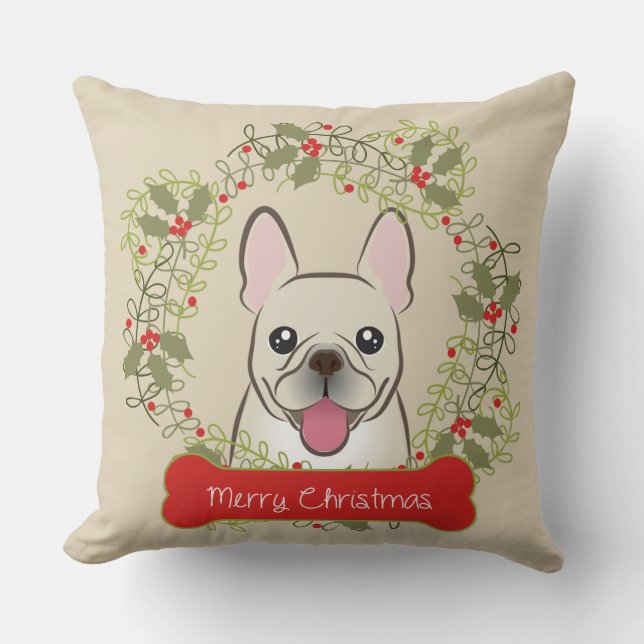 Coussin Race de chien de Joyeux Noël (Recto)