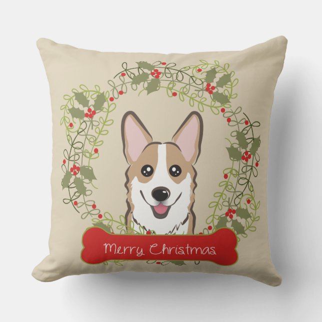 Coussin Race de chien de Joyeux Noël (Recto)