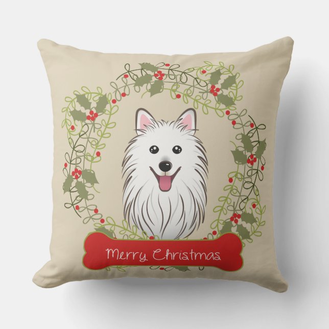 Coussin Race de chien de Joyeux Noël (Recto)