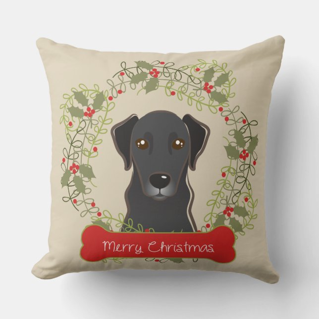Coussin Race de chien de Joyeux Noël (Recto)