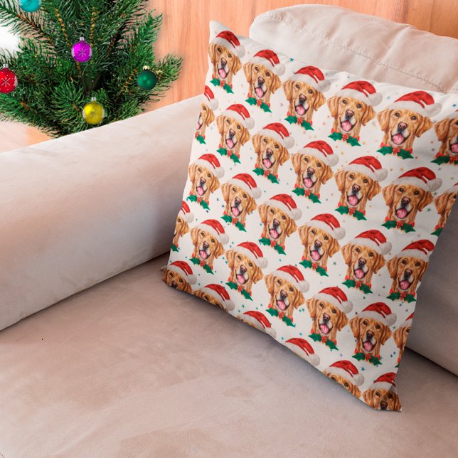 Coussin Race de chien Retriever doré Noël (Créateur téléchargé)