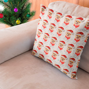 Coussin Races de chiens Poméranie étoiles de Noël