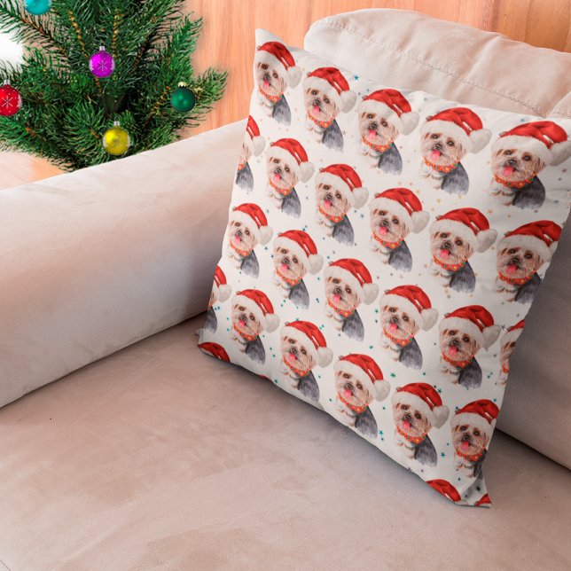 Coussin Races de chiens Yorkshire Terrier Noël Stars (Créateur téléchargé)