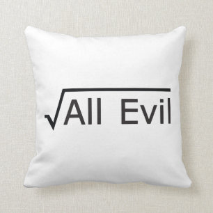 Coussin Racine de tout le mal - humour de maths/geek de