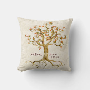 Coussin Racines de l'arbre de rotation Noms personnalisés