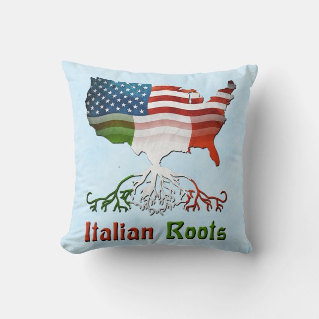 Coussin Racines italiennes américaines (Recto)
