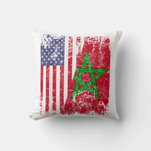 Coussin RACINES MAROCAINES Demi Drapeau Américain DRAP