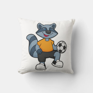 Coussin Racon comme joueur de football avec balle de footb
